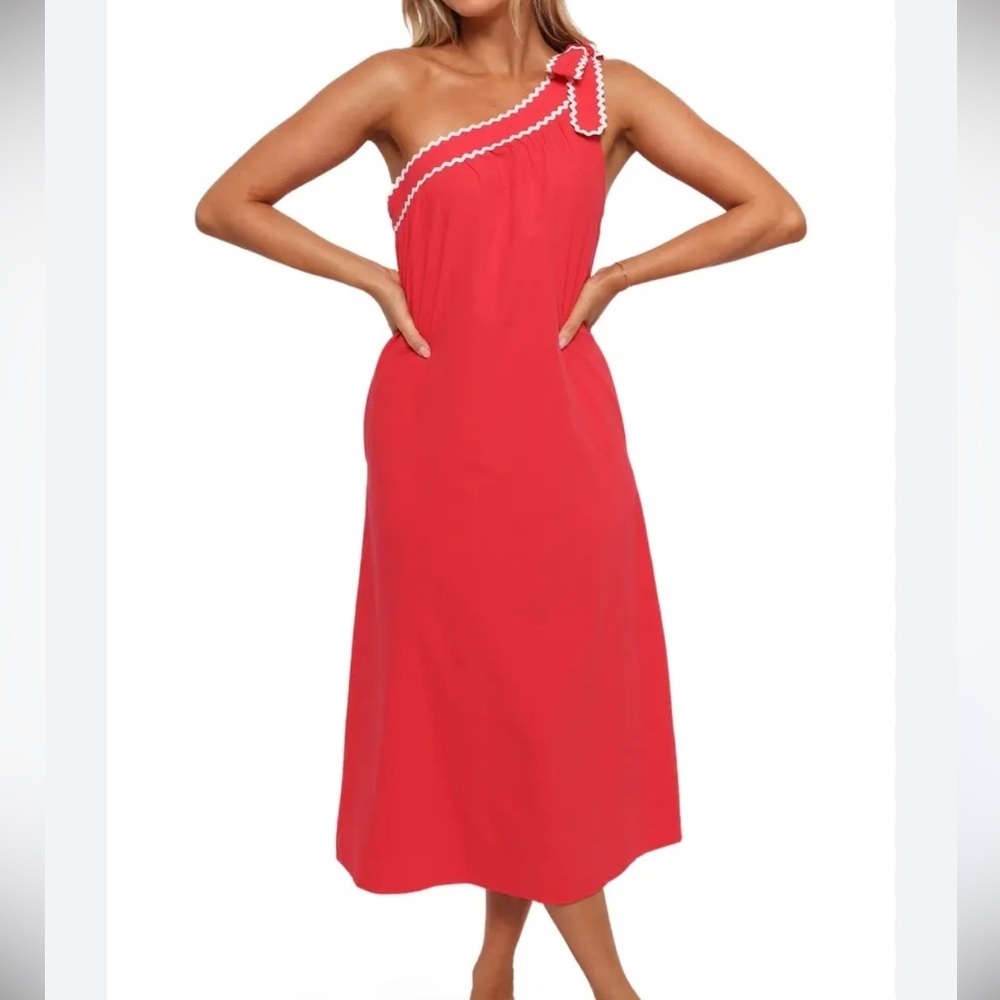 Petal & Pup Brynlee Midi Dress One Shoulder Size S